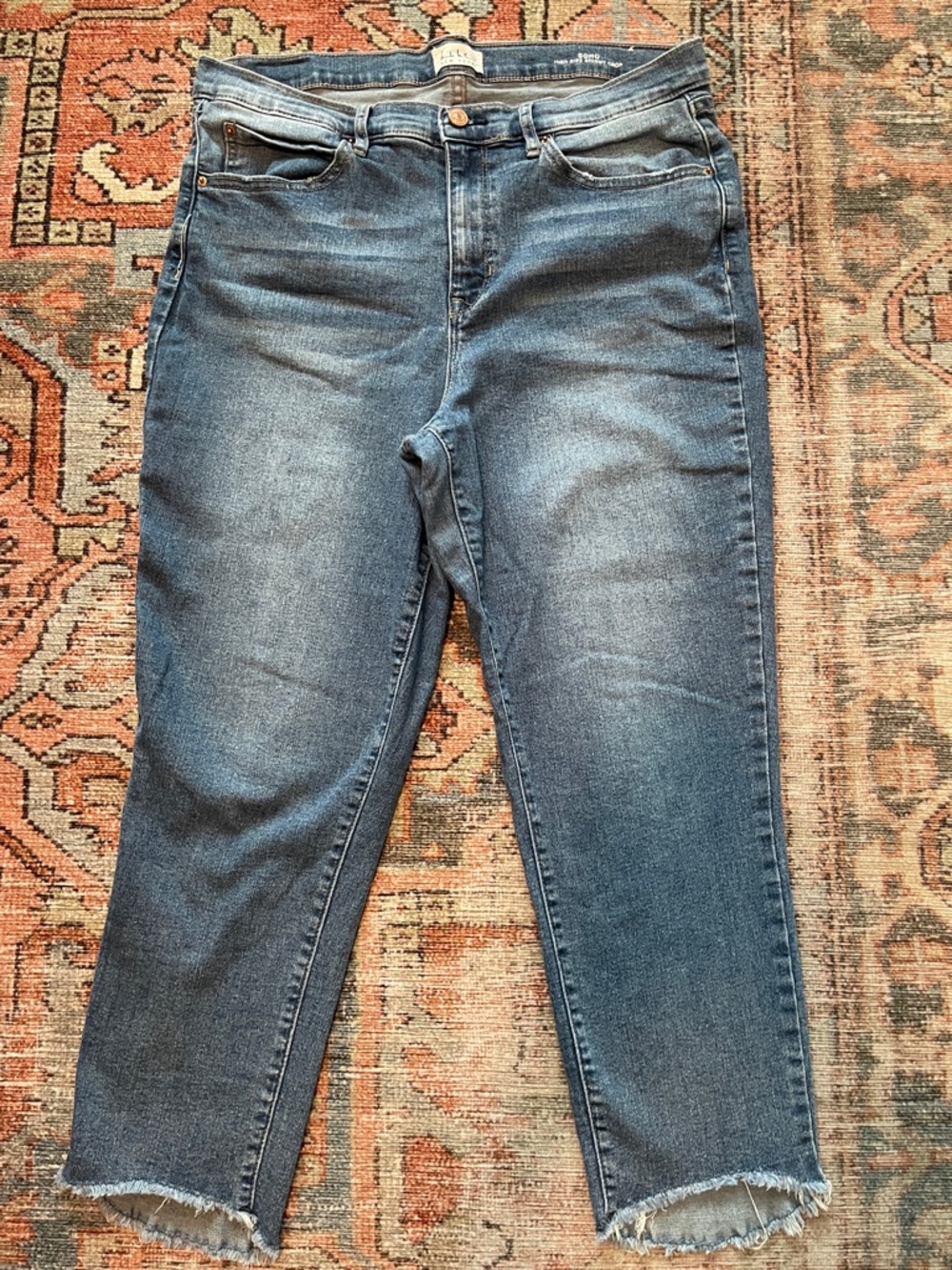 Nicole Miller Distressed Ankle Crop Jeans with Raw Hem 14